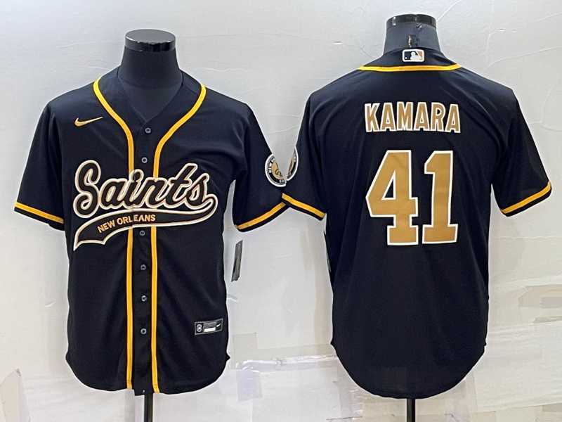 Men's New Orleans Saints #41 Alvin Kamara Black Stitched MLB Cool Base Nike Baseball Jersey,We sell and wholesale Men's New Orleans Saints #41 Alvin Kamara Black Stitched MLB Cool Base Nike Baseball Jersey on line form chian!